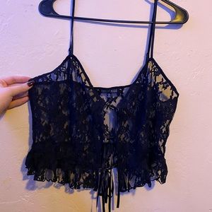 Dolls Kill Lace Cropped Tank Top